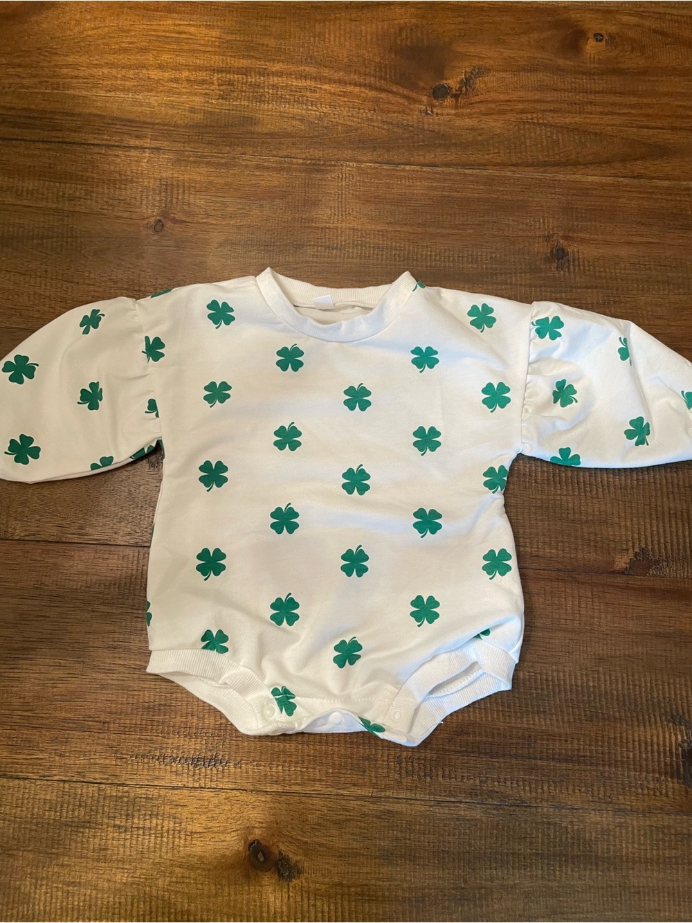 St. Patrick’s Day sweatshirt romper